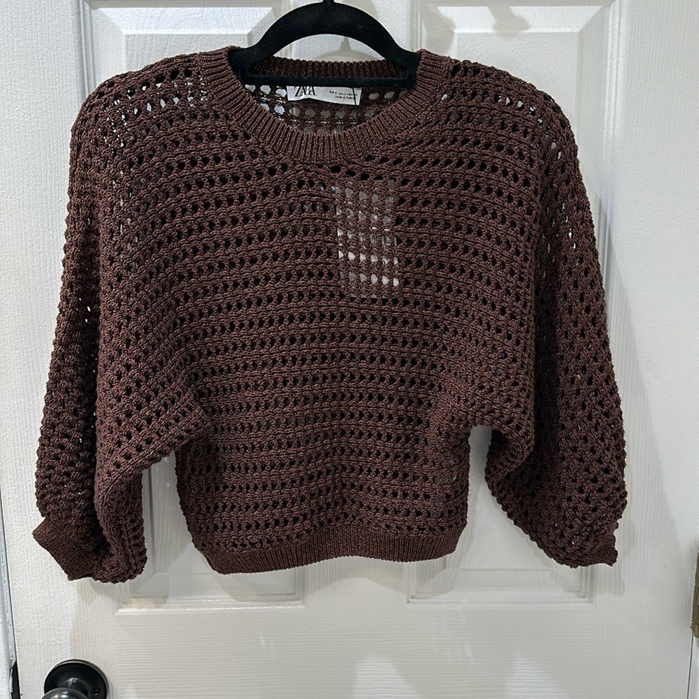 Zara crop knit sweater